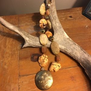 Chunky gold concho necklace